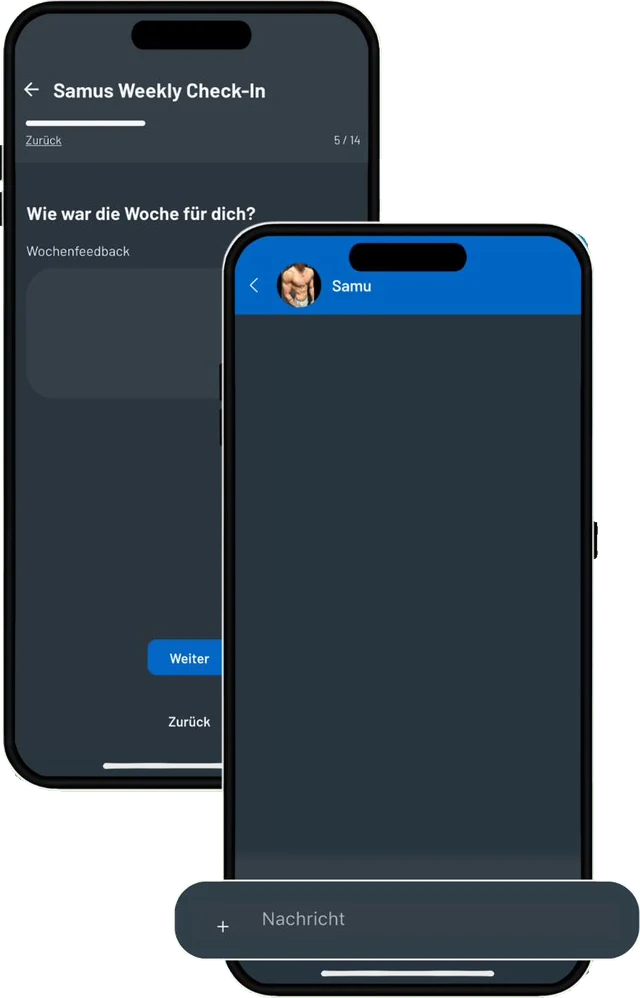 Weekly Check-in und Chat mit dem Coach in der App